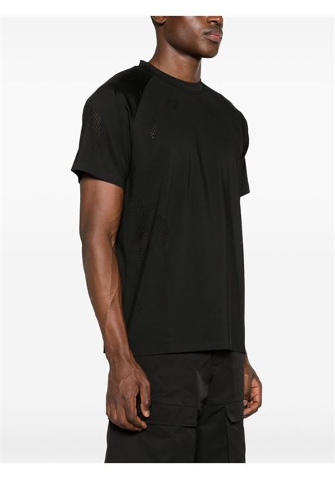 Black short-sleeved perforated T-shirt Heliot Emil - men HELIOT EMIL | SS24M09106BLK01